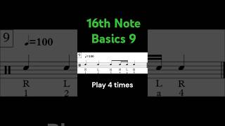 Rhythm Reading 16th Note Basics 9 100 bpm 16thnotes shorts rhythm music drums [upl. by Mok]