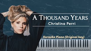 A Thousand Years  Christina Perri  Karaoke Piano Original Key [upl. by Huan216]