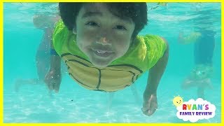 Kids Playtime at the Pool and Water Slide Family Fun Vacation at Resort Hotel [upl. by Ycniuqal]