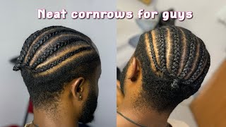 Beginner Friendly Cornrow  Braids Hairstyle 🔥  Quick amp Easy Hairstyle for Black Men [upl. by Eidac246]