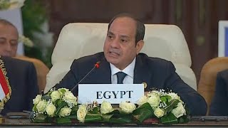 Egypts President Sisi rejects quotforced displacement of Palestiniansquot and quotexodus to Sinaiquot  AFP [upl. by Hutchison431]