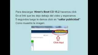 DESCARGAR Y EJECUTAR HIREN´S BOOT CD 152 DESDE USB [upl. by Oniskey]