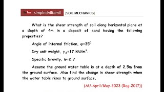 Shear Strength Problem 3 [upl. by Nnayt322]