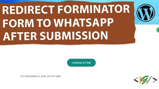 How to Redirect Forminator Form to WhatsApp After Form Submission in WordPress [upl. by Allez]