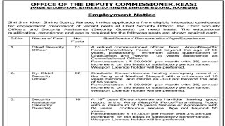 SSKSB Ransoo Reasi  Jobs For ExServiceman  Various Posts [upl. by Weig]