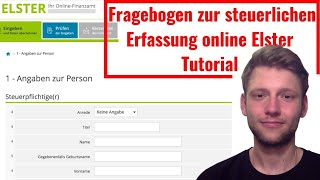 Fragebogen zur steuerlichen Erfassung 2024 online Elster [upl. by Enilasor852]