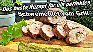 Schweinefilet vom Grill gefüllt mit  das beste Rezept  The BBQ BEAR [upl. by Schonfeld]