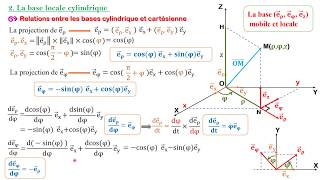 Mécanique du pointparite 4 les coordonnées cylindriques شرح سهل و بسيط [upl. by Ainirtac]