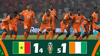 Senegal vs Ivory Coast 11 PEN 45  Round of 16  African Cup of Nations 23  Match Highlights [upl. by Tiffie519]