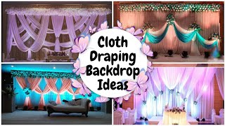 30 Cloth draping stage decoration ideascloth draping backdrop ideasdraping stage decoration ideas [upl. by Ynohtnaluap]