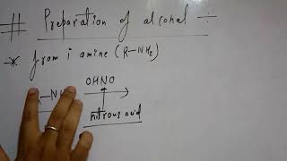 preparation of alcohal from primary amine class 12 [upl. by Ori]