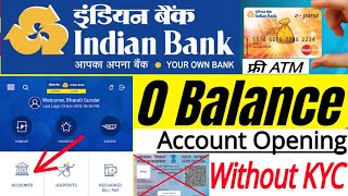 Without KYC  indian bank zero balance account opening online 2023  review  indian bank ac open [upl. by Anitreb]