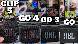 🥵JBL CLIP 5 vs JBL GO 4 vs JBL GO 3 vs JBL GO  Sound Test [upl. by Trilbie]