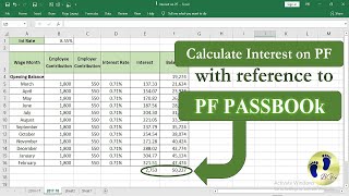 How to calculate PF interest in Excel  EPF interest calculation in Excel [upl. by Shirberg]