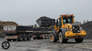 4K 60  Volvo L70G loading Scania R500 NG V8 and CMT trailer with 032 Gravel [upl. by Cotterell]