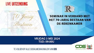 SEMINAR IN VERBAND MET HET 70JARIG BESTAAN VAN DE REKENKAMER 3052024 [upl. by Urba]