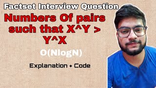 Factset Interview Question  Number of Pairs  NlogN  Hindi [upl. by Stets]