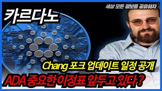 카르다노 ADA Chang 포크 업데이트 일정 공개 ADA 중요한 이정표 앞두고 있다 [upl. by Darrey]