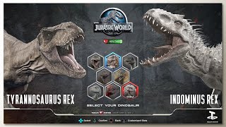 TRex vs Indominus Rex with Healthbars [upl. by Gnilrets]