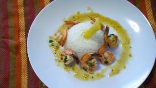 Arroz Blanco estilo Francés con Camarones en salsa de ajo [upl. by Vasquez284]