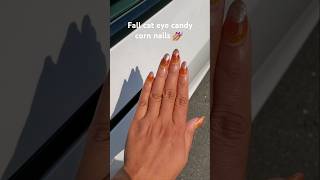 Fall cat eye candy corn nails 🍂 Do you like it [upl. by Irroc]