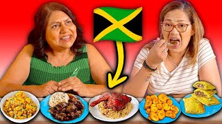 Mexican Moms Try Jamaican Food for the First Time Ackee amp Saltfish Black Cake [upl. by Carmine]