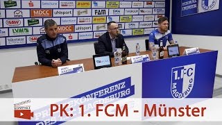 Pressekonferenz 1 FC Magdeburg  Preußen Münster [upl. by Oinegue]