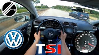 VW Golf VI 14 TSI DSG 1K 160 PS Top Speed Drive On German Autobahn With No Speed Limit POV [upl. by Noevad39]