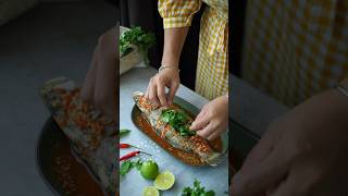 Thai Style Steamed Fish Recipe food shortvideo [upl. by Ahso344]