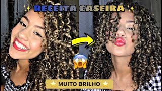 COMO DEIXAR O CABELO CACHEADO COM MUITO BRILHO hidratação caseira para recuperar os cachos [upl. by Ibor]