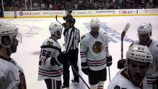 Corey Crawford amp Jonathan Quick Butt Heads and Exchange Words Game 6 Western Finals 5302014 [upl. by Nahgaem]