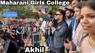 Akhil Show At Maharani College Jaipur  Girls College Crowd Gone Crazy AkhilMusicWorldOfficial [upl. by Gerald]