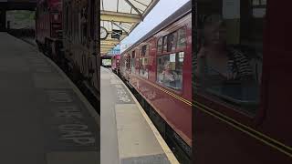 KWVR Steam Locomotive Arriving at Keighley Station 4k [upl. by Uda]