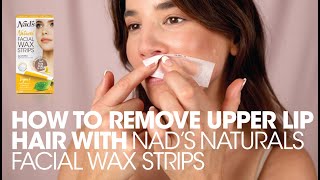 How to use Nads Naturals Facial Wax Strips to remove upper lip hairdemo  tutorial  step by step [upl. by Muir]