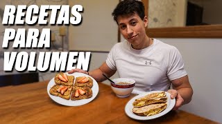 3 RECETAS para AUMENTAR MASA MUSCULAR  Etapa de volumen [upl. by Aramit]