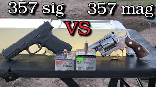 357 sig VS 357 magnum Hornady Critical Duty Ballistics Gel Test [upl. by Grayson]