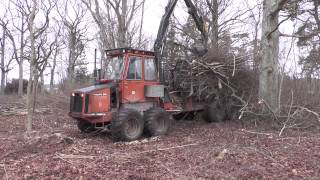 Volvo BM forest machine transports the bushes from the meadow 2014 [upl. by Bertilla]