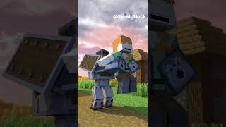 Super Golem fight Warden to save the village minecraft animation minecraftanimation [upl. by Lennard490]