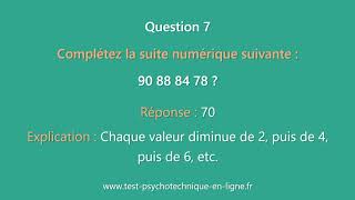 Epreuve Test Psychotechnique  Concours Gendarmerie [upl. by Lleda]