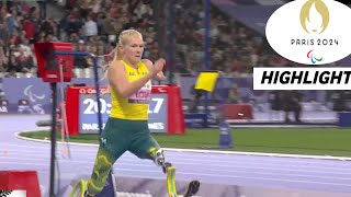 Para Athletics Womens Long Jump T63 Highlights 2024  Australia Vanessa Low Bags win Gold [upl. by Lawan]