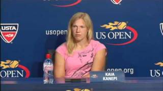 2010 US Open Press Conferences Kaia Kanepi Fourth Round [upl. by Enorej]