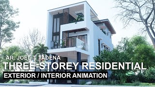 3 STOREY WITH ROOF DECK HOUSE DESIGN NARROW MODERN HOUSE [upl. by Zebapda]