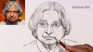 Drawing of Sketches APJ Abdul Kalam Indian Rashtrapati  Artisan BD [upl. by Darbee]