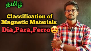 ClassificationMagneticMaterialsDiamagneticParamagneticFerromagneticPhysics 12TamilMurugaMP [upl. by Bobbi]