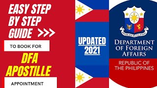 DFA Apostille Appointment Application Guide DFA Apostille Philippines [upl. by Noyahs550]