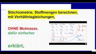 Stöchiometrie Stoffmenge berechnen einfach erklärt mit Verhältnisformel Chemie [upl. by Ekusoyr32]