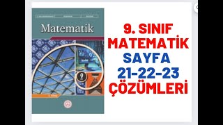 9 Sınıf MEB Matematik Kitabı Sayfa 21  22 Ve 23 Uygulama Soru Çözümleri [upl. by Abbotsun655]