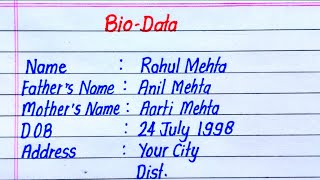 Biodata Format  How to Write Biodata  Biodata kaise banaye  Resume format  Mitra Education [upl. by Ullyot]