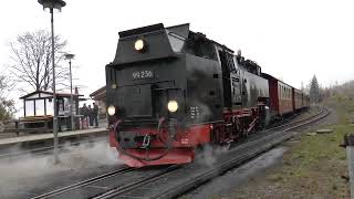 Brockenbahn  Dampfzug Ausfahrt Schierke Richtung Drei Annen Hohne [upl. by Aihsenor]