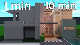 Building a House in 1 Minute 5 Minutes and 10 Minutes Bloxburg [upl. by Ahsinar]